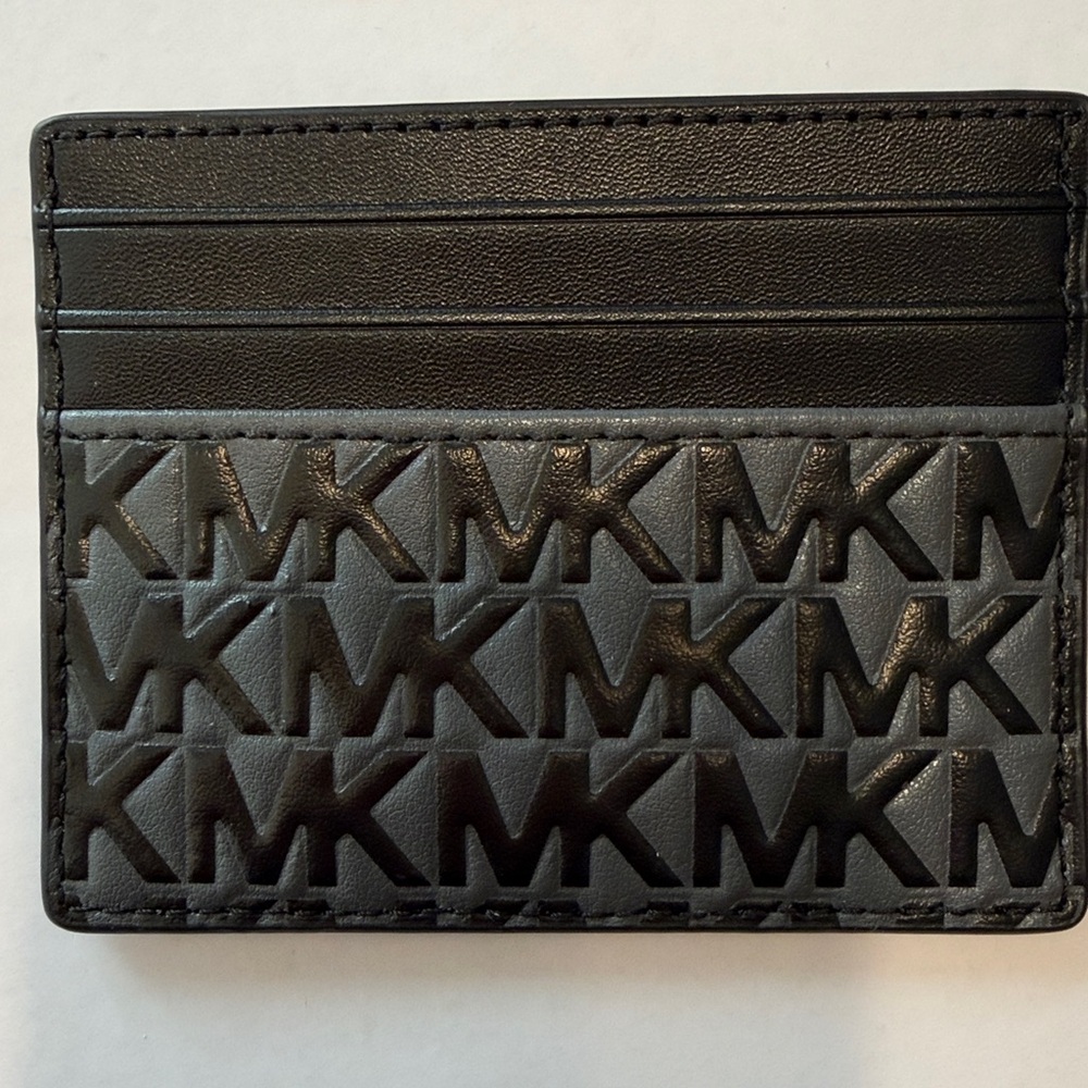🆕 Michael Kors Greyson Logo Leather Tall Card Case